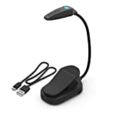 Energizer Rechargeable LED Book Light, Bright LED Clip Light for Reading in Bed, Compact with Flexible Neck, Great Clip On Reading Light (USB Cable Included)