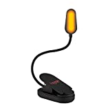 Book Light, Amber, Rechargeable, Blue Light Blocking Clip-On LED Reading Light by Hooga. 3 Brightness. 1600K Temp. Eye Care Light for Strain-Free, Healthy Eyes. Gift for Students, Kids, Book Worms.