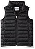 Amazon Essentials Boys' Light-Weight Water-Resistant Packable Puffer Vest, Black, Large