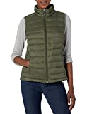 Amazon Essentials Women's Lightweight Water-Resistant Packable Puffer Vest, Olive, Medium
