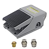 JMCUHYD Pneumatic Foot Pedal Valve 1/4" NPT Threaded Rubber Nonslip, 3 Way 2 Position Foot Press Control, Durable and Energy Saving Foot Pedal Air Valve, Pneumatic Machinery Pressure Control Switch