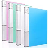 NatureTouch 3 Ring Binder, 1 Inch Binder Organizer Holds 8.5’’ x 11’’ Paper with Tag, Clear View Binder with Clear Pocket Sleeves - Translucent Multicolor, 4 Pack