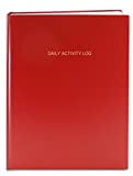 BookFactory Daily Activity Log Book / 365 Day Log Book (384 Pages - 8 7/8" x 11 1/4") / 365 Page Diary, Red Cover, Smyth Sewn Hardbound (LOG-384-DAY-A-LRRT32)