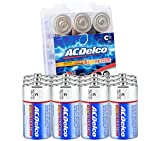 ACDelco 12-Count C Batteries, Maximum Power Super Alkaline Battery, 7- Year Shelf Life, Recloseable Packaging