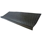 Rubber-Cal Coin-Grip Non-Slip Rubber Tread Stair Mats (6 Pack), Black, 9.75" x 29.75" (10-104-009-6pk)