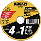 DEWALT Cutting Wheel, General Purpose Metal Cutting, 4-1/2-Inch, 5-Pack (DW8062B5)