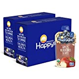 Happy Baby Organics Clearly Crafted Stage 2 Baby Food Apples, Blueberries & Oats, 4 Ounce Pouch (Pack of 16)