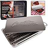 Indoor Outdoor Stovetop Smoker - Stainless Steel Smoker Box w/ Oak Wood Chips & Recipes- Works On Any Heat Source, Indoor Stovetop or Outdoor BBQ Grill-Great Fathers Day Gift & Grilling Gift for Men