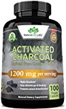 Activated Charcoal Capsules - 1,200 mg Highly Absorbent Helps Alleviate Gas & Bloating Promotes Natural detoxification Derived from Coconut Shells - per Serving - 100 Vegan Capsules