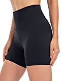 Lavento Women's Naked Feeling Biker Shorts 5 Inch - High Waisted Ultra Soft Workout Yoga Shorts Minimal Seam (Black, 4)