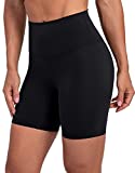 Lavento Women's Naked Feeling Biker Shorts 5 Inch - High Waisted Brushed Soft Workout Yoga Shorts (5" Black-Minimal Seam, 6)