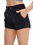 Lavento Women's Workout Shorts Lightweight Active 3" Running Shorts (3" Black, 6)