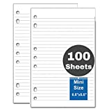 1InTheOffice Mini Binder Filler Paper, 5.5 x 8.5 filler paper, 7 hole binder paper 100 Pack