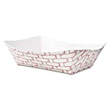 Boardwalk BWK30LAG300 3 lbs. Paper Food Baskets - Red/White (500/Carton)