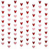 80 Heart Garland Red & Pink- Valentines Day Decoration, Hanging Hearts, Valentines Day Banner, Hanging Valentines Garland, Valentine's Day Decorations, Large Heart Valentines（NO DIY）
