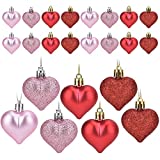 [48 Pack] -Valentines Heart Shatterproof Ornaments, Decoration for Valentines, Decor for Home, Party,Christmas Decorations,happy new year,Great Party Supplies for Anniversary Wedding Office Party