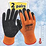 Schwer 2.0 Flexible Winter Work Gloves for Men 100% Waterproof Work Gloves Double Latex Coated for Outdoor Cold Weather at -58℉, Freezer, Shoveling Snow, Ice Fishing,Agriculture, Warehouse, Large, 2 Pairs