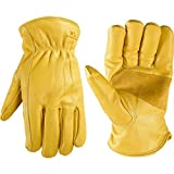 Wells Lamont Men's Winter Work Gloves, | Puncture, Abrasion Resistant | 100-gram Thinsulate, Cowhide Leather, Fleece-Lined Leather | Extra Large (1108XL), Saddletan