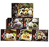 Japanese Rice Cake Mochi Daifuku – 6 Variety Pack 45 Count Mochi Red Bean Ube Peanut Sesame Green Tea Assorted Flavor Sweet Desserts Gift Unha’s Asian Snack