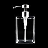 HONJAN Hand Dish Soap Dispenser,18oz Clear Square Acrylic Soap Dispenser with 18/8(304) Stainless Steel Pump