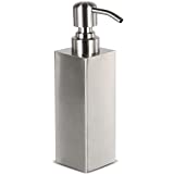 Bathroom Soap Dispenser 8.5 Oz/250Ml,GLUBEE Square Dish Soap Dispenser for Kitchen with Pump,Stainless Steel Rust Proof Brushed Nickel Soap Dispenser,Refillable Liquid Hand Silver Soap Dispenser