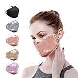 Silk Face Madk for Women Men, Satin Face Mask Washable Reusable Adjustable Face Madk, Breathable Design for Adult 6 Pack Suit for Summer, Coffee