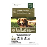 Elanco Chewable Quad Dewormer for Small Dogs, 2-25 lbs, 4 Chewable Tablets, White