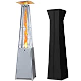 LAUSAINT HOME 2022 Propane Patio Heater with Waterproof Cover for Outside,45,000BTU Pyramid Outdoor Heater Quartz Glass Tube Flame Heater for Backyard Garden Christmas Decoration.Gift