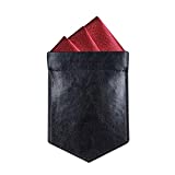 ONLVAN Pocket Square Holder Leather Slim Pocket Square Holder for Men's Suit Handkerchief Keeper (Holder Only)