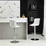 Sidanli White Adjustable Swivel Counter Bar Stool Chairs (Set of 2)