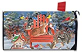 Briarwood Lane Snow Day Gathering Winter Magnetic Mailbox Cover Fawn Standard