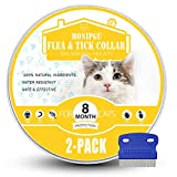 Collar for Cats,2 Pack,Natural Prevention for Cats,8 Months Protection,One Size Fits All Cats,Adjustable & Waterproof,Include Comb