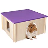 HOCTRAKA Guinea Pig House, Hut Hideout, Wooden Chinchillas House with Window, Suitable for Guinea Gigs, Hamsters, Chinchillas and Other Small Animals, Hideout Habitat