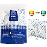 Dry & Dry 100 Gram [3 Packets] Food Grade Orange Indicating(Orange to Dark Green) Mixed Silica Gel Packets, Dehumidifiers, Silica Gel, Desiccants - Rechargeable Moisture Absorbers, Silica Gel Packs