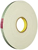 3M Double-Coated Foam Tape, Holds 2 pounds, 1/2" x 36 Yards, Off-White