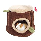 WOWOWMEOW Small Animal Cave Bed Tree Stump Shape Hideout Guinea Pig House Ferret Cage Hammock Hanging Bed (Small)