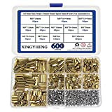 XINGYHENG 600pcs M2 M3 Brass Male-Female/Female-Female Spacer Standoff Screw Nut Assortment Kit and Stainless Steel Screw Nut Set (Brass M3)