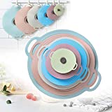 Silicone Bowl Lids Set of 6, GUANCI 6 Sizes Reusable Suction Seal Silicone Bowl microwave Covers Food Storage Cover Food-grade Natural grip fits Cups, Bowls, Plates, Pots