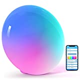 Halussoer Smart Table Lamp, Dimmable RGB Bedside Lamps with Scene Modes, Warm White Light LED Nightstand Lamp for Bedrooms and Living Room, Work with Alexa and Google Home