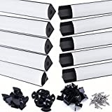 Muzata 10Pack 6.6FT/2M Black LED Channel System with Milky White Cover Lens Frosted, Aluminum Extrusion Profile Housing Track Strip Tape Lights V-Shape V1SW BW 2M,LV1 LW1 L2M