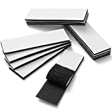 Hook Loop Strips with Adhesive, YBWM Industrial Strength Sticky Back Fasteners Double-Side Mounting Tapes Heavy Duty Picture Hanging Strips for Home and Office Use, Black 16 Pairs 1.2 x 4 Inch