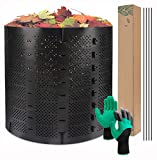 220 Gallon Compost Bin Outdoor, Zodight Expandable Outdoor Composter, Easy Assembling, Large Capacity, Fast Creation of Fertile Soil