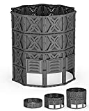 EJWOX Large Compost Bin with Rainproof Cover - 190 Gallon (720 L) Garden Composter with Better Aeration System, Easy Assembling/BPA Free/Sturdy/Outdoor Compost Tumbler