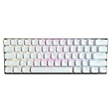 KEMOVE Snowfox Wired/Wireless 60% Mechanical Gaming Keyboard,Hot Swappable Keyboard RGB Backlit PBT Keycaps Full Keys Programmable - 3000mAh Battery (Gateron Silver Switch)