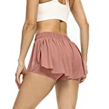 Pink Tennis Skirt for Women Gym Yoga Shorts Workout Running Athletic Skater Flowy Golf Skort High Waisted (M, Pink)