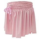 myflowygirl 2 in 1 Flowy Dresses Shorts for Women Gym Yoga Fitness Workout Running Athletic Sweat Pants (M, Light Pink)