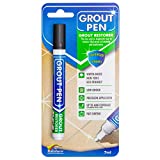Grout Pen Black Tile Paint Marker: Waterproof Grout Paint, Tile Grout Colorant and Sealer Pen - Black, Narrow 5mm Tip (7mL)