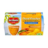 Del Monte Diced Peaches No Sugar Added 4 - 3.75 oz cups (Pack of 6)