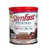 SlimFast Meal Replacement Powder, Original Rich Chocolate Royale, Weight Loss Shake Mix, 10g of Protein, 34 Servings