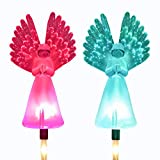 Kearui Solar Angel Lights Outdoor Decorative, Garden Gifts for Mom Women, Multi-Color Changing LED Stake Light with Fiber Optic Power for Loved One's, Yard Patio Lawn Grave Cemetery Decorations